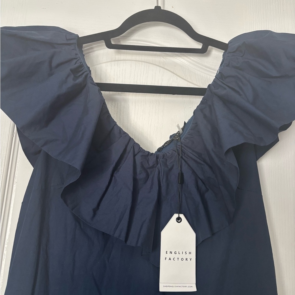 English Factory Navy Maxi Dress with Ruffle Detail - Picture 5 of 10